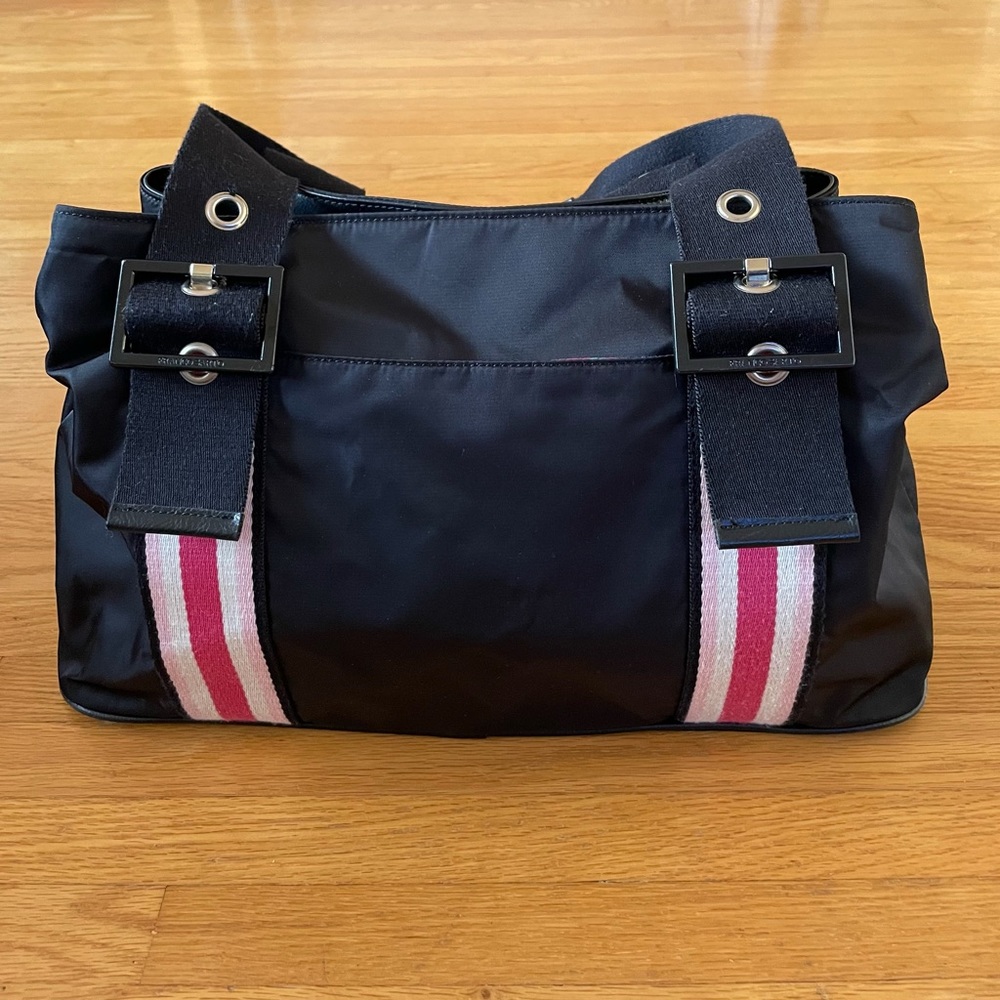 Franco Sarto Black Nylon Handbag. Size 16”L x 6”W x 11”H